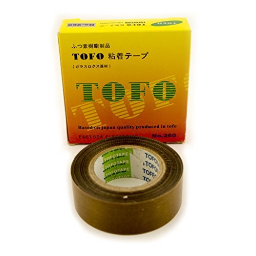 H-2601 Nitto Denko TOFOFLON Adhesive Tape 10 m x 19 mm x 0.13 mm- PTFE Coated Fiberglass Fabric With Silicone Adhesive, Brown